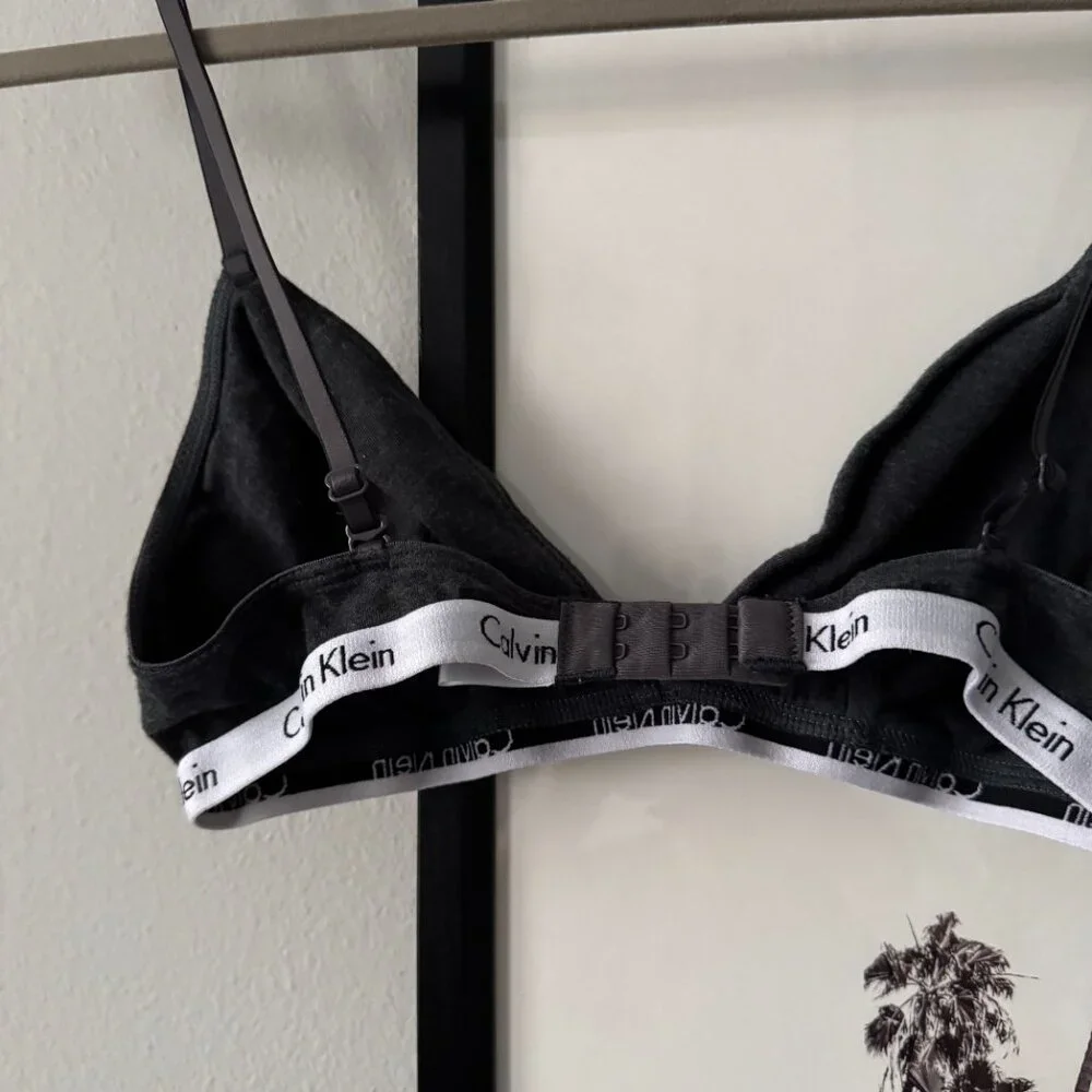 Calvin Klein | EUC Icon Cotton Modal Lightly Lined Triangle Bralette Gray Large - Picture 5 of 7